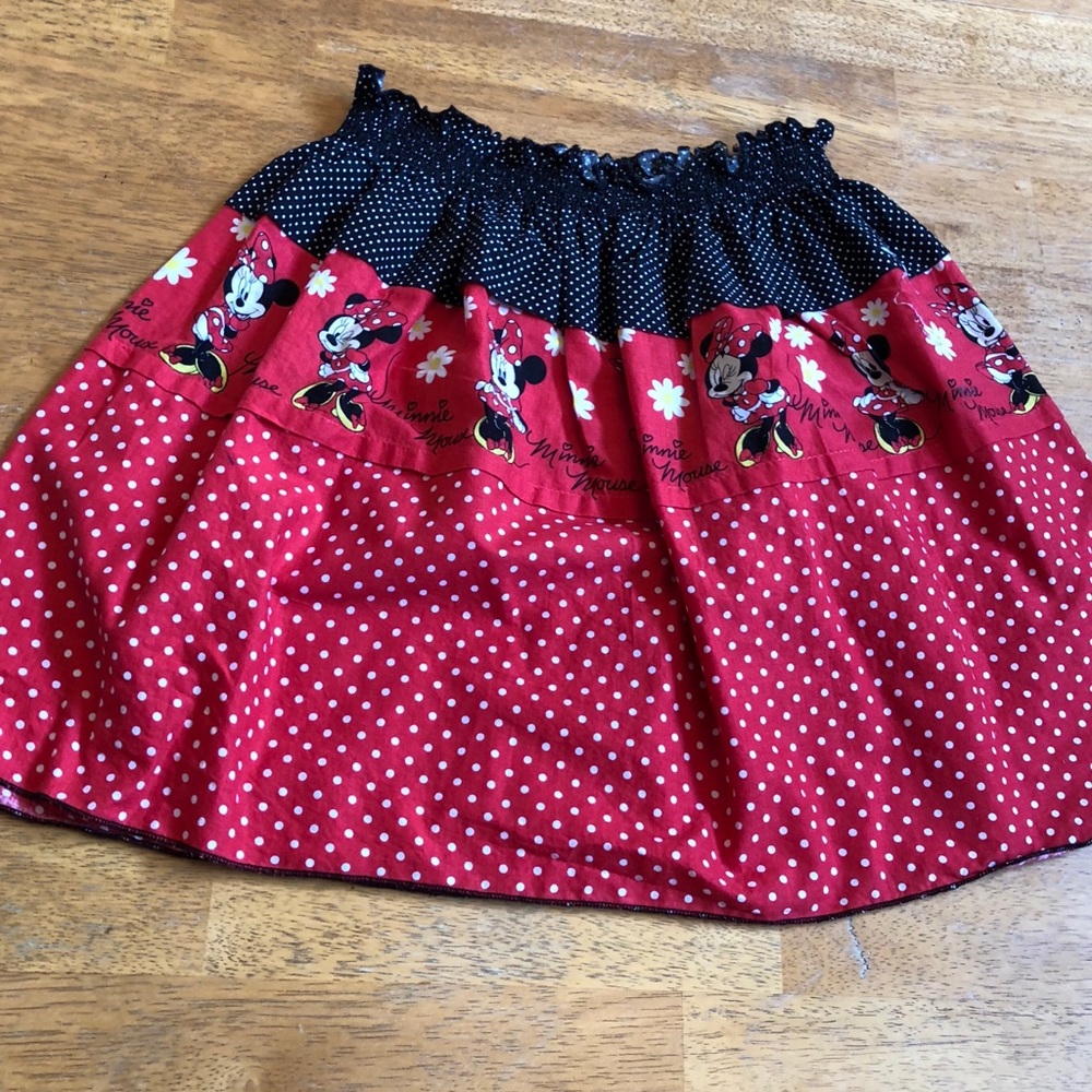 Hand Sewn Minnie Mouse skirt elastic waist small
